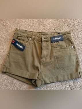 Buffalo David Bitton Olive High-Rise Relaxed Denim Shorts